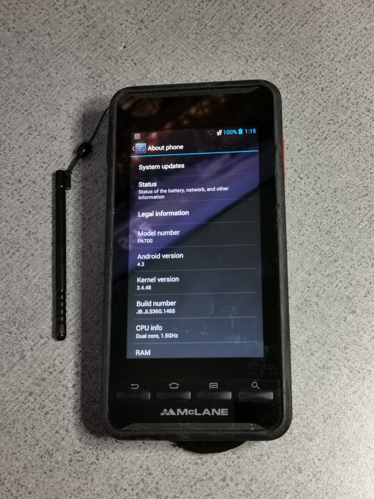 Unitech WASP PA700 Rugged Handhelp Computer Scanner Phone Works!!!