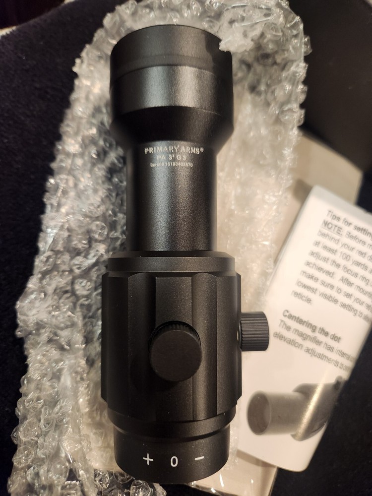Primary Arms 3X Red Dot Magnifier New Black Nice