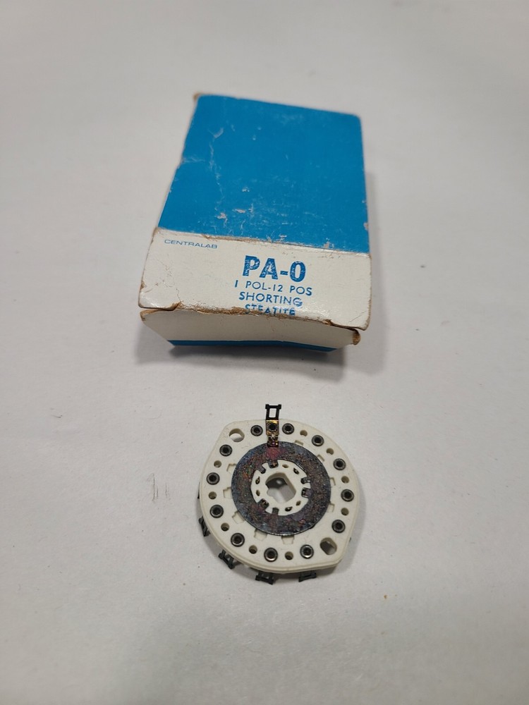 12 POSITION 1 POLE ROTARY SWITCH SHORTING PA-0 CENTRALAB, NOS/open Box