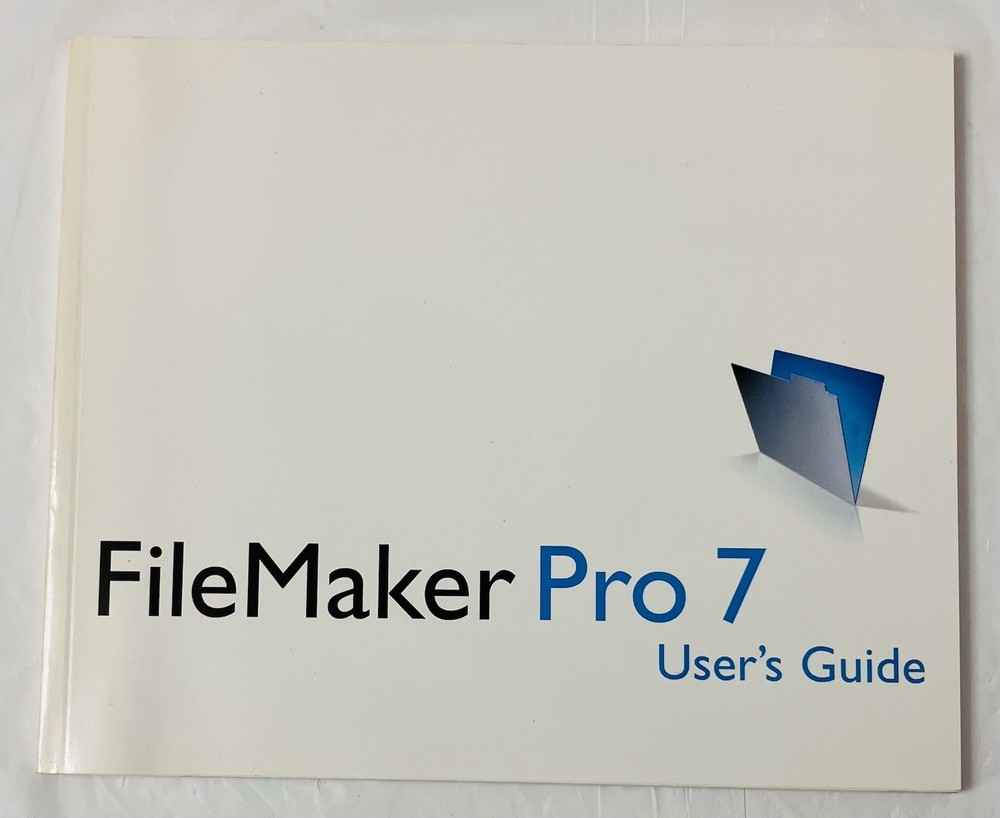 File Maker Pro 7 Getting Started Guide | Vintage User Manual Only | No Software
