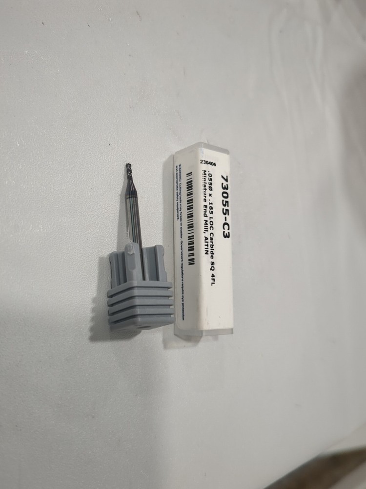 HARVEY TOOL Square End Mill: 1.40 mm Dia, 4 Fl Solid Carbide 73055-C3