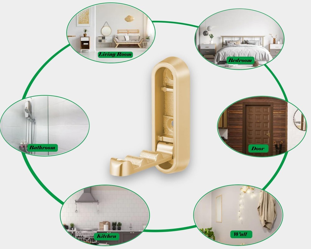 4 PCS Foldable Gold Wall Hooks Folding Coat Hook Towel Hooks Folding Wall Hoo...