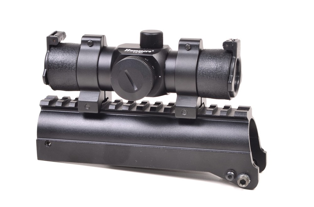 Hammers Easy to Install SKS Rifle Scope Saddle Mount with 1x30 Red Dot Sight
