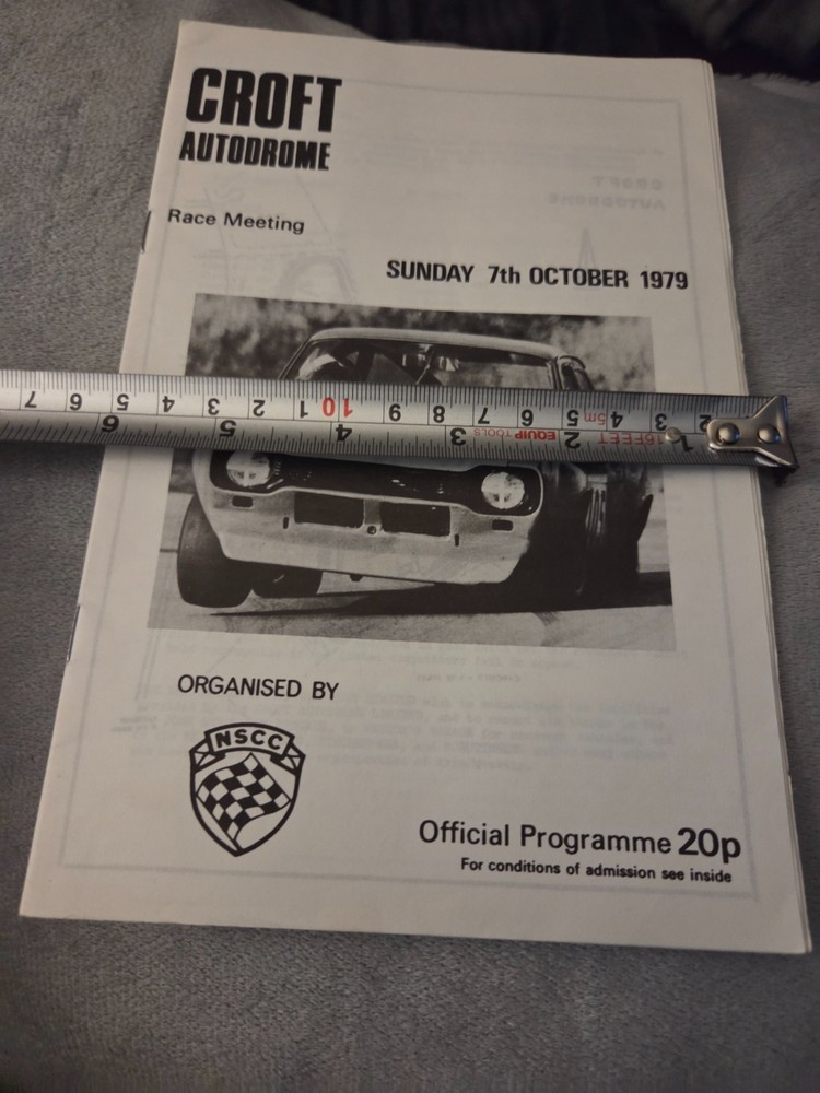 Official programme Croft Autodrome Race Meeting October 7th 1979
