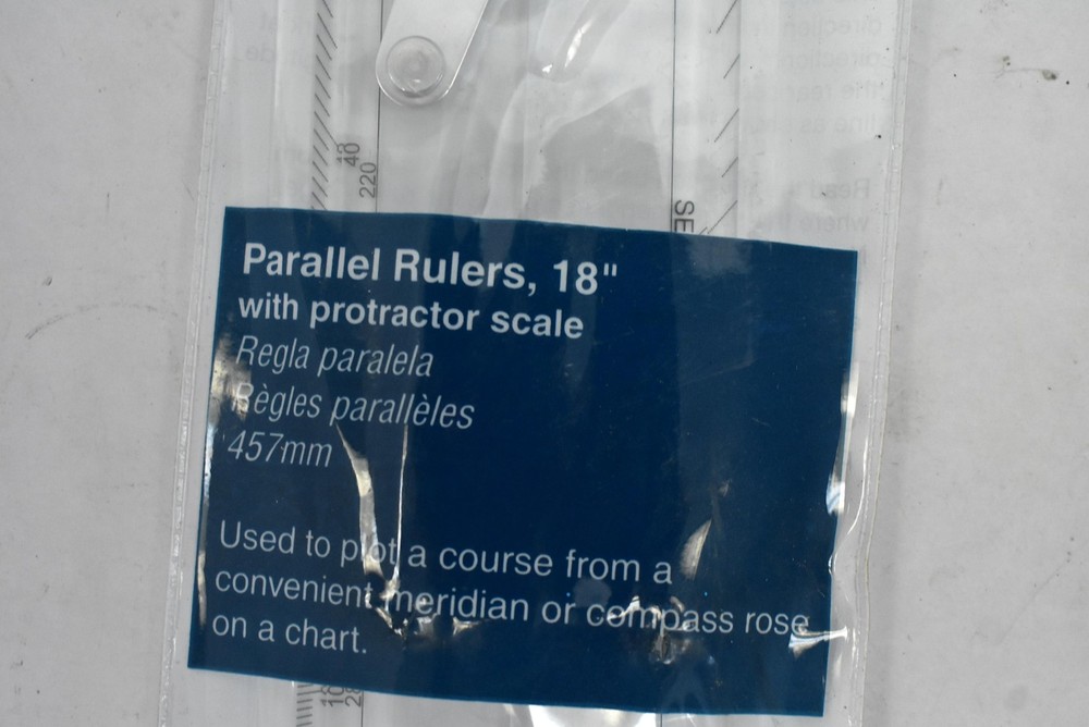 Weems & Plath Clear Parallel Ruler 18 In Protractor Scale Chart Plotter