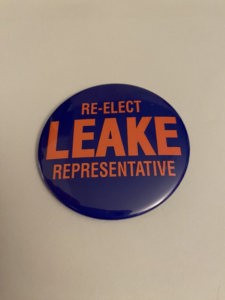 Re-Elect Leake Representative Missouri Pin Back Button P148