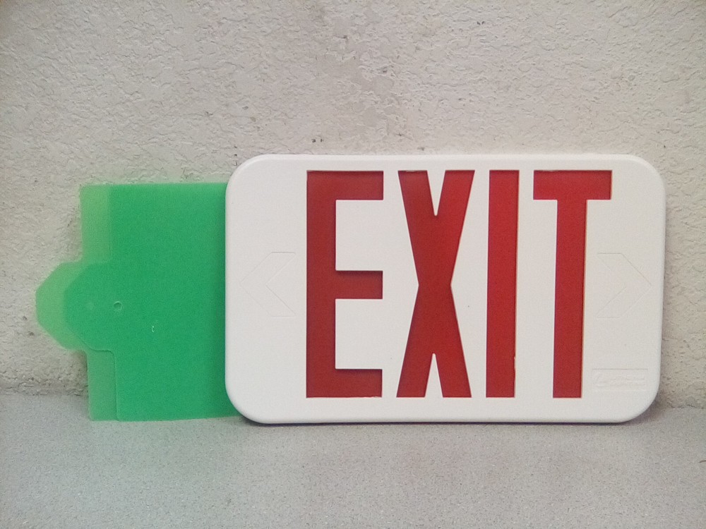 Lithonia Lighting Exit Sign Replacement Face Panel 11.5x7 Red & Green Lens