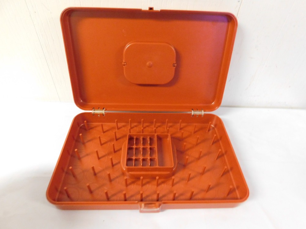 Wilsons Mfg Co Spool Thread Bobbin Case Burnt Orange