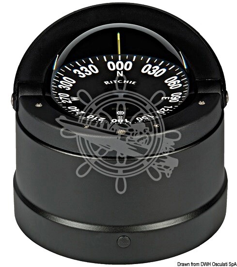 RITCHIE Wheelmark External Compass 4 Inches 1/2 Black/Bla