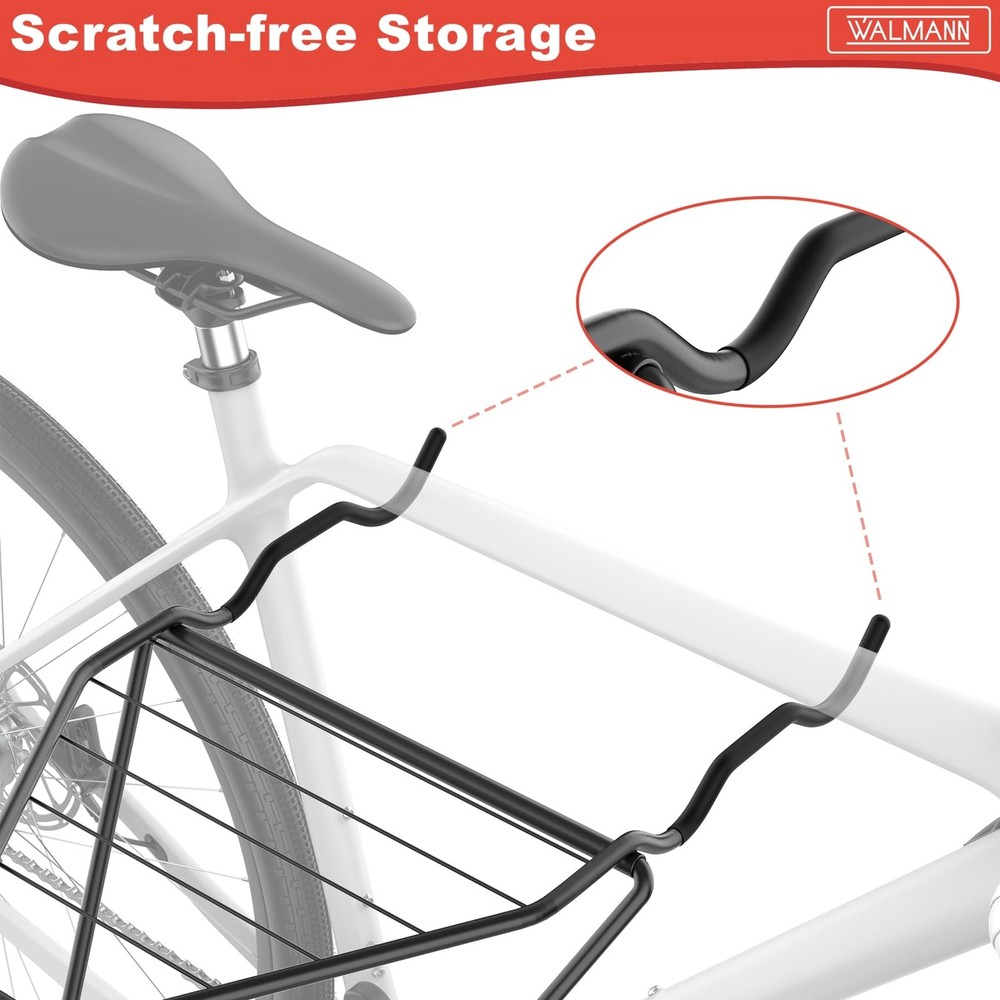 Wall Mounted Horizontal Bike Rack, Foldable Space Saving Bicycle Storage Solu...
