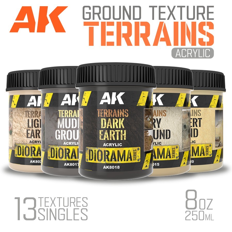 AK Interactive: GROUND TEXTURE - Terrains Effects FX Paste Terrain - 250ml 8oz