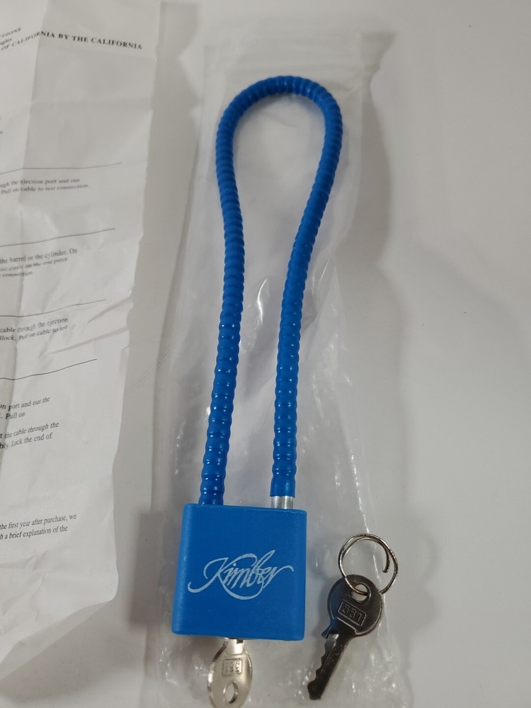 Kimber Blue Cable Gun Lock w/ 2 Keys