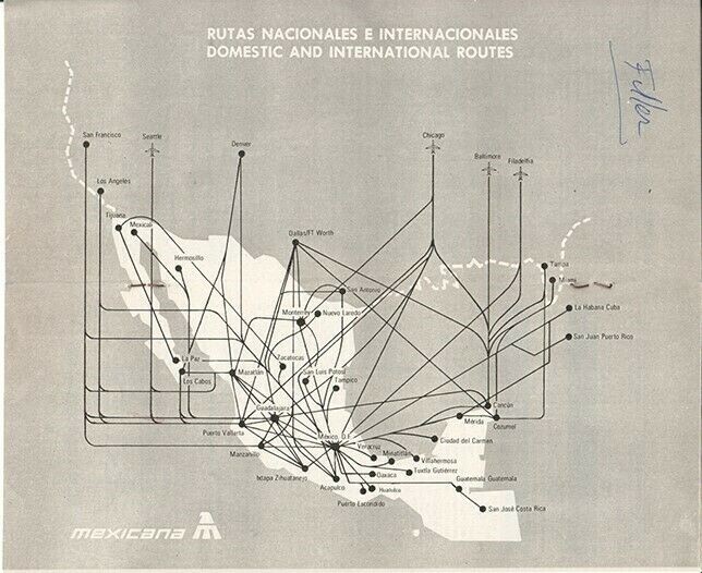 Mexicana timetable 1988/11/20