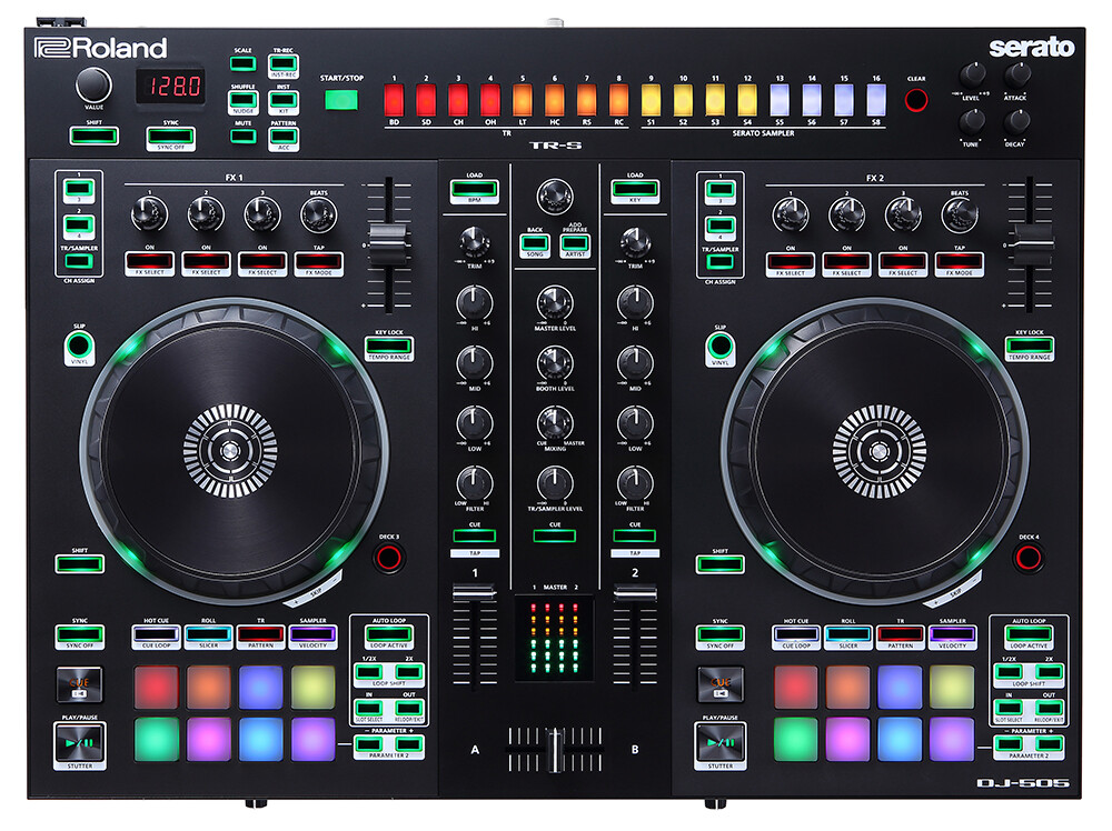 Roland DJ-505 DJ Controller with Serato DJ Pro CABLE KIT