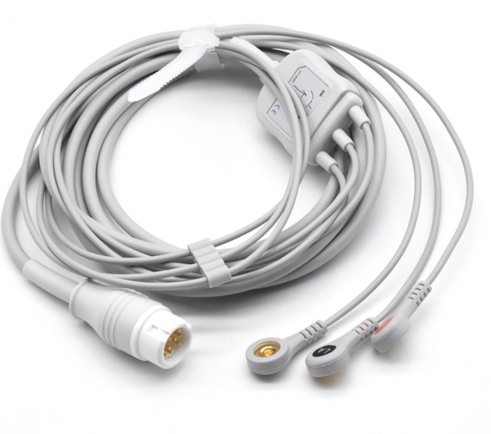 Philips 12 pin 3 Leads Snap ECG EKG Cable M1972A - Same Day Shipping