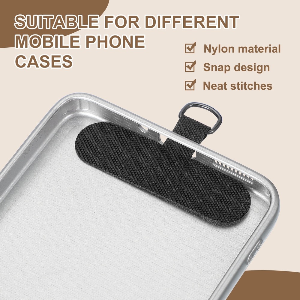 12pcs Phone Tether Tab, Universal t Shape Phone Lanyard Patch, Black