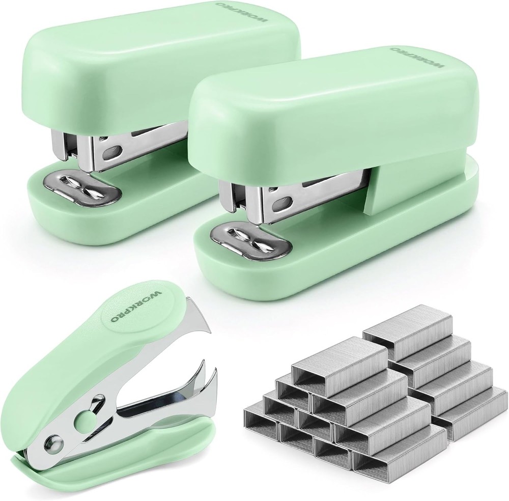 WORKPRO Small Stapler Set Mini Staplers Staple Remover With 2000PCS 26/6 Staples