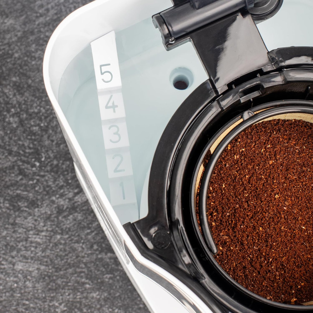 5-Cup Mini Drip Coffee Maker, White