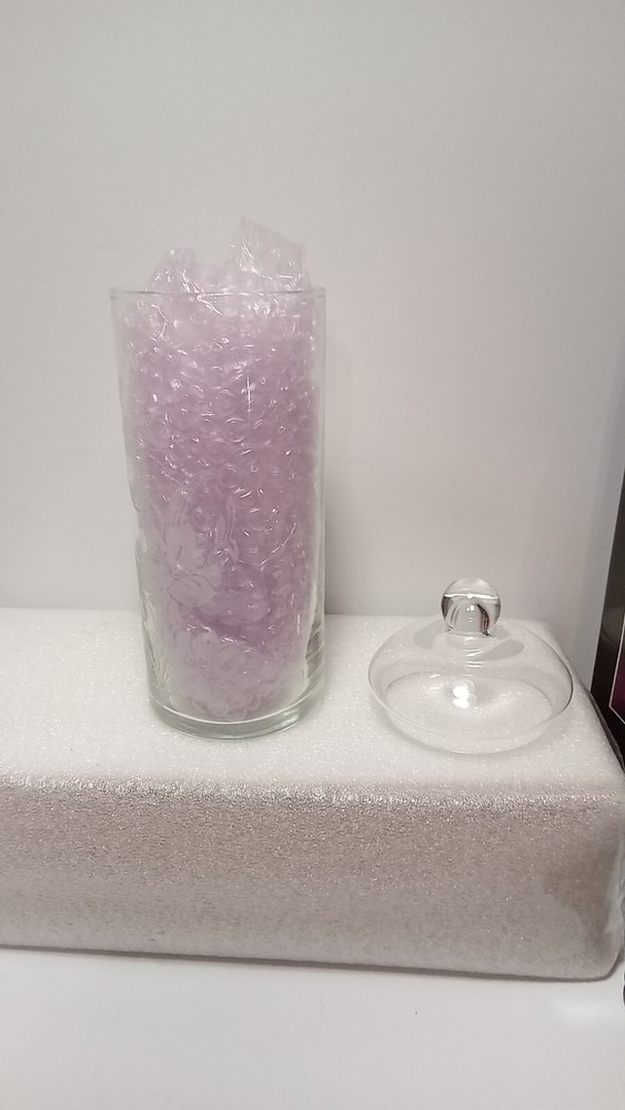 HANDCUT COVERED GLASS JAR