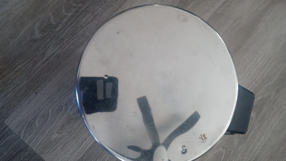 Small gray trash can