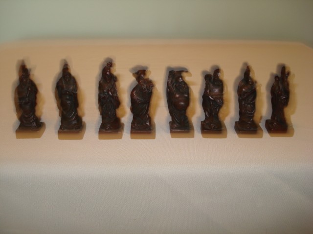 HAND CARVED BONE CHESS SET ASIAN THEME