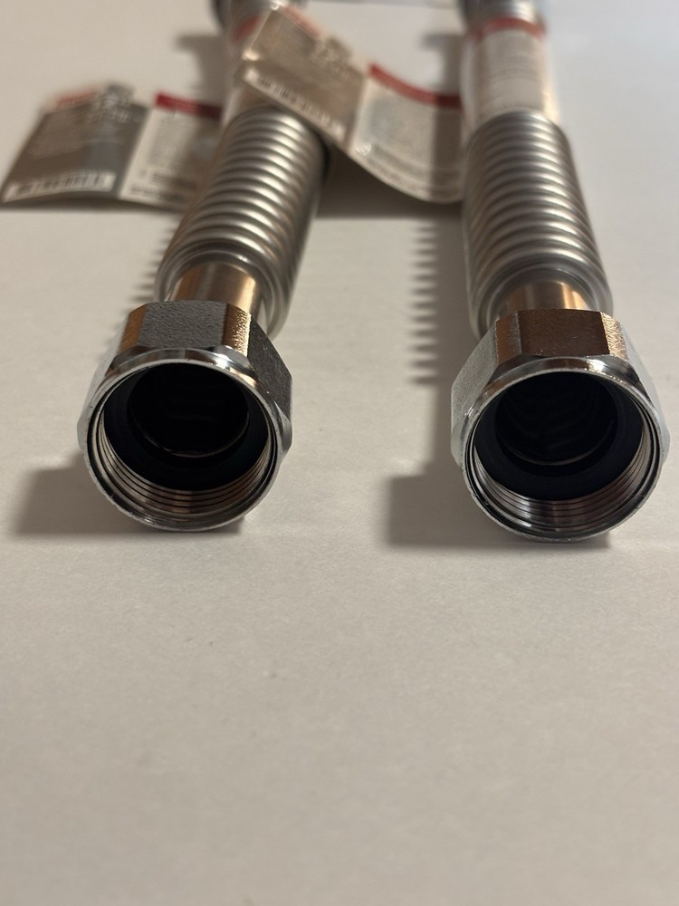 Sioux Chief 12" Corrugated Stainless Water Heater Connectors 3/4" FIP x 3/4" FIP