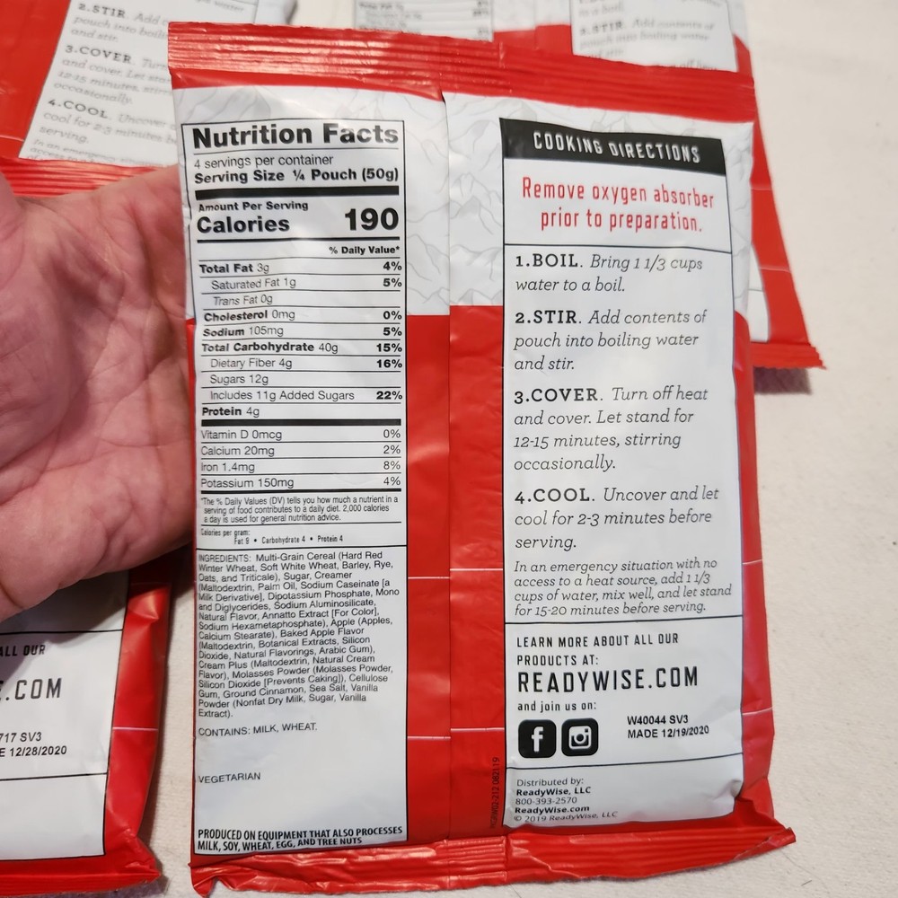 Ready Wise Meal Packets 4 Pack Assortment