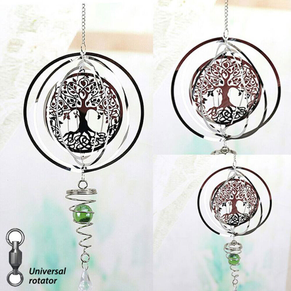 3D collapsible Rotating Wind Tree Hanging Wind Spinner Automatic Rotating Decor