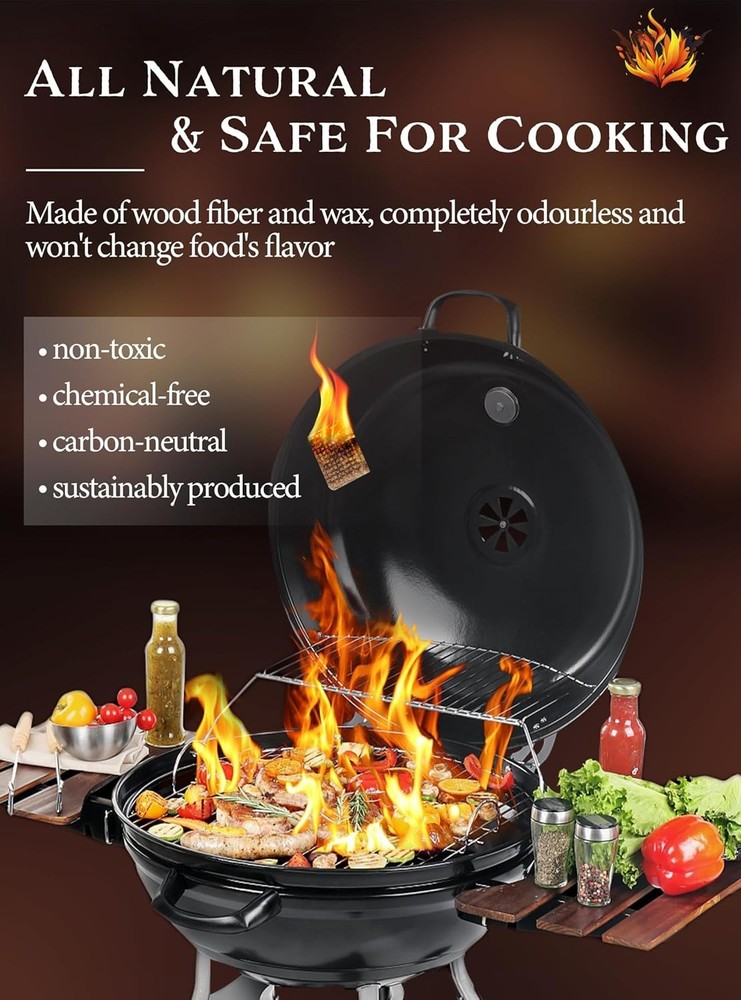 Waterproof Fire Starter Squares - Long-Lasting, Odorless & Easy to Use