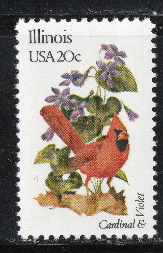 1965 * CARDINAL ~  ILLINOIS  *  U.S. Postage 20c Stamp MNH