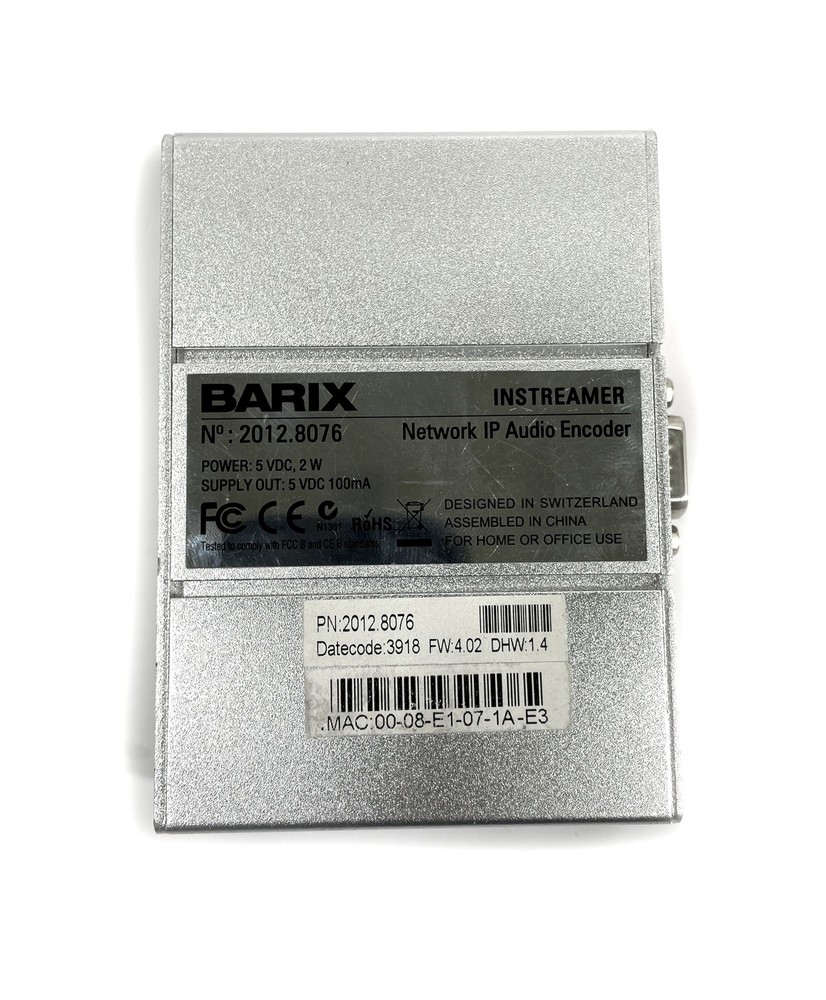 Barix Instreamer Network Audio Encoder 2012.8076
