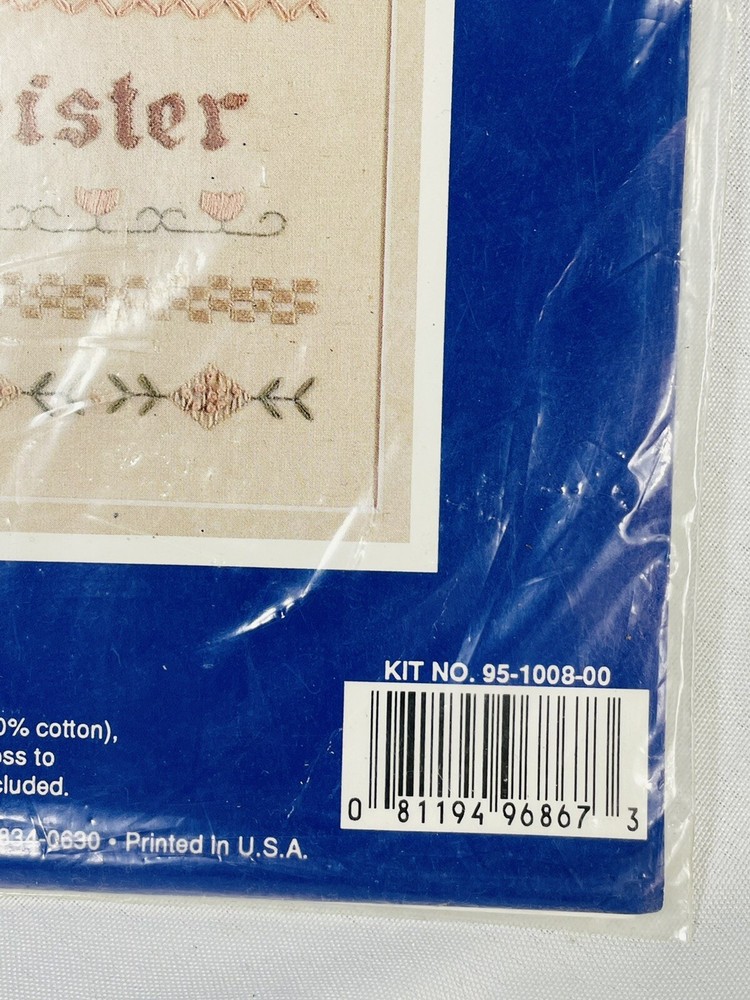 Bernat Stitchery Stamped Sister Sampler Craft Kit