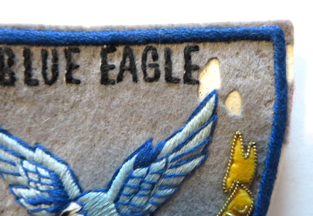 Vintage Vietnam War Blue Eagle Pacific Command Patch Felt Back Gold Thread