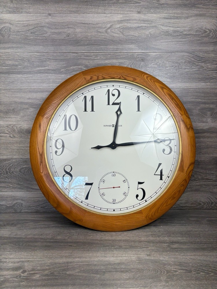 Howard Miller 620-146 33” Wall Clock – Solid Oak Frame – Working