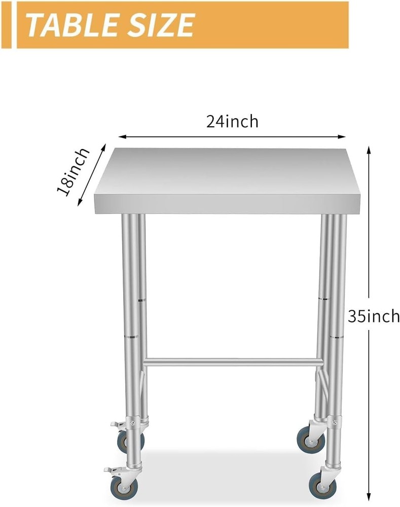 Stainless Steel Work Table Prep Table w/ Open Base Commercial Utility Worktable