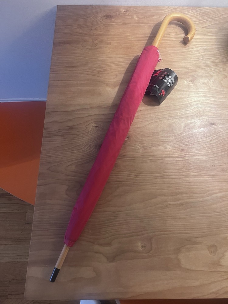 Gustbuster Umbrella Red Classic Wood Handle 48”
