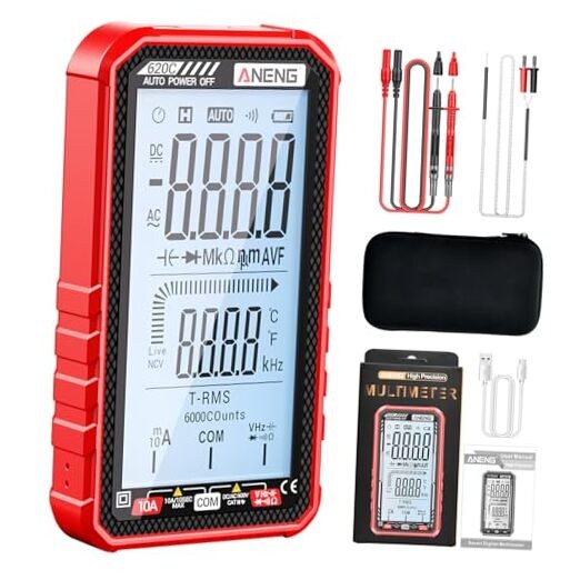 Digital Multimeter Tester, Smart Multimeter with Auto Ranging Digital 620C Red