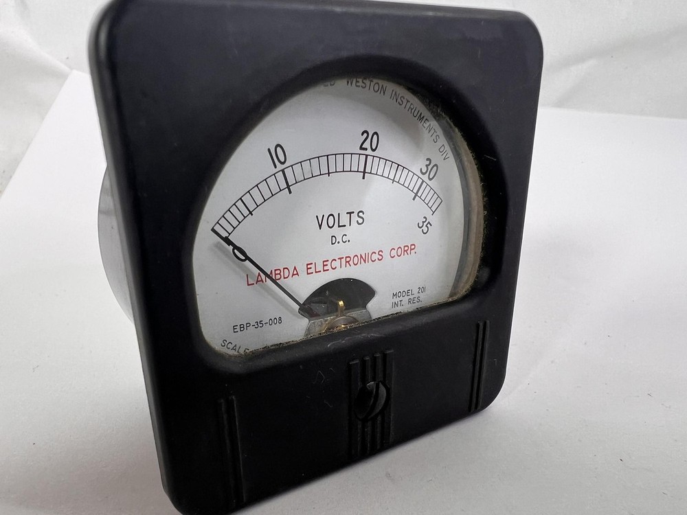 Vintage Lambda Weston 0-35V DC Voltmeter Panel Meter Model 201 EBP-35-008