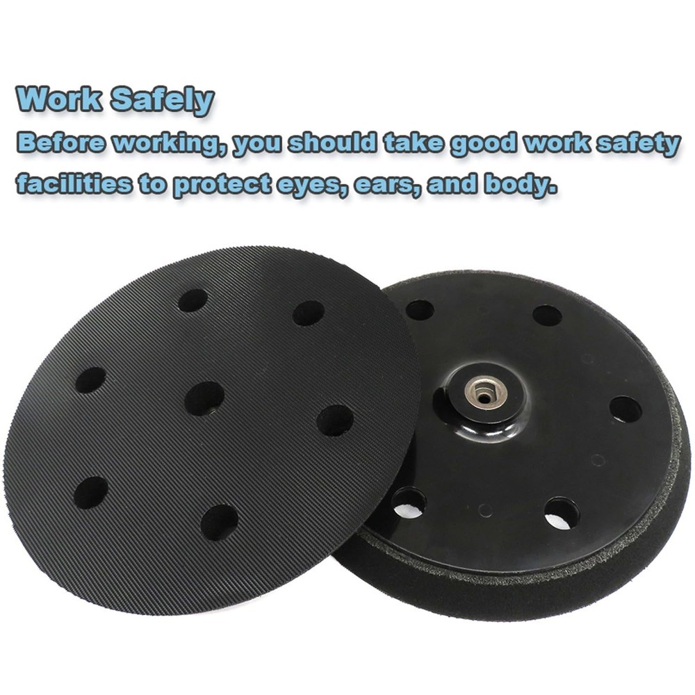 2 Pack 9 inch 6 Hole Hook and Loop Replacement Backing Pad for Orbital Sander Dr