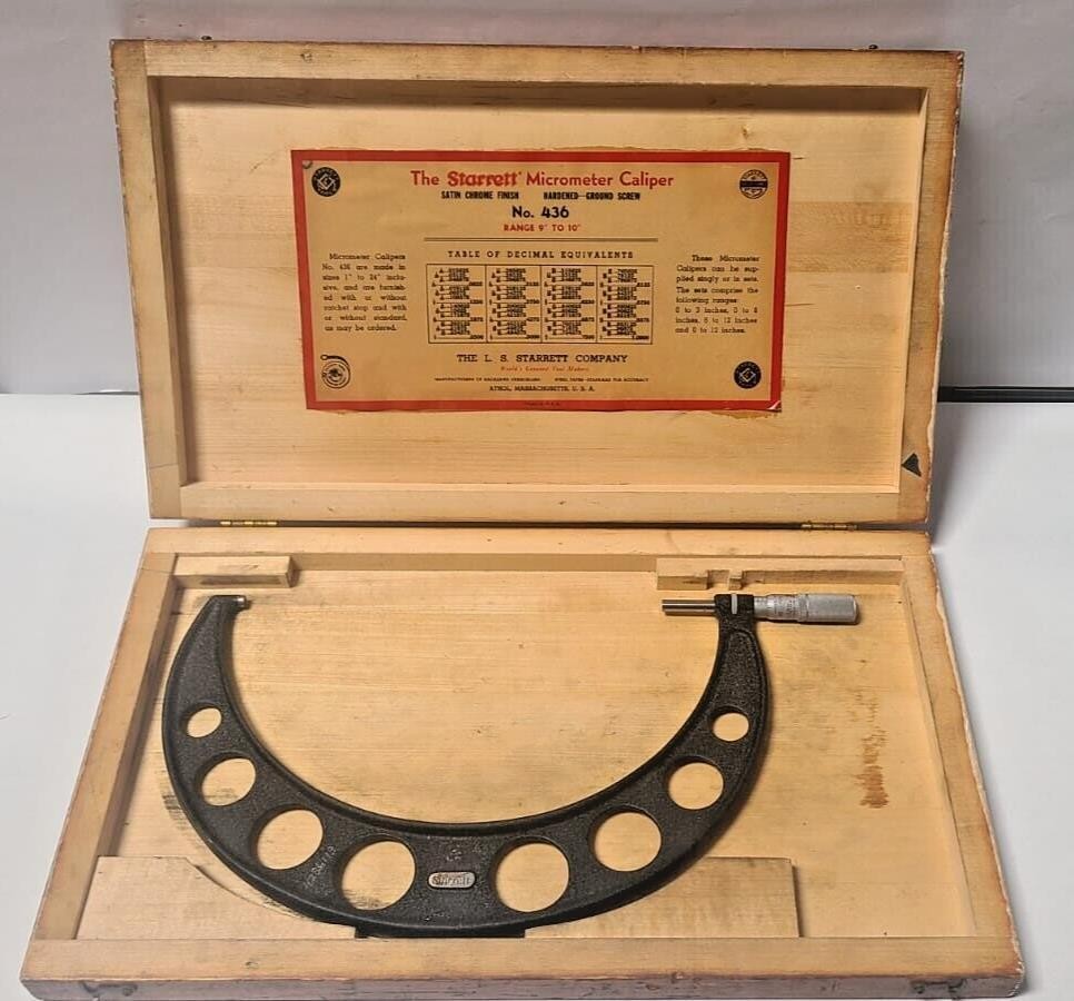 Starrett 9"-10" Outside Micrometer No. 436