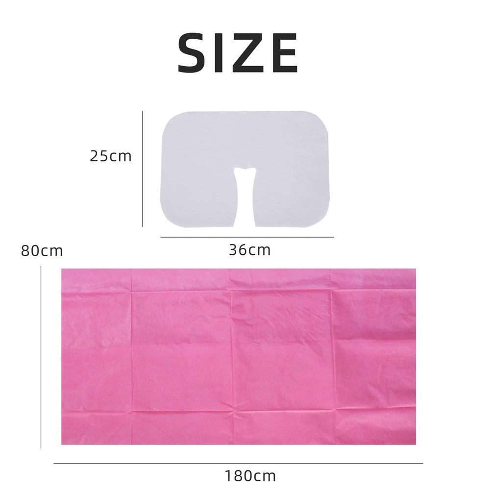 200 Pieces Disposable Non Woven Massage Table Sheets Set Include 100 Pieces 3...