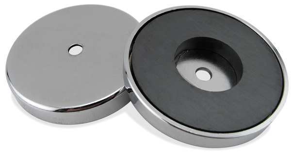 Zoro Select 10E725 Round Base Magnet,200 Lb. Pull