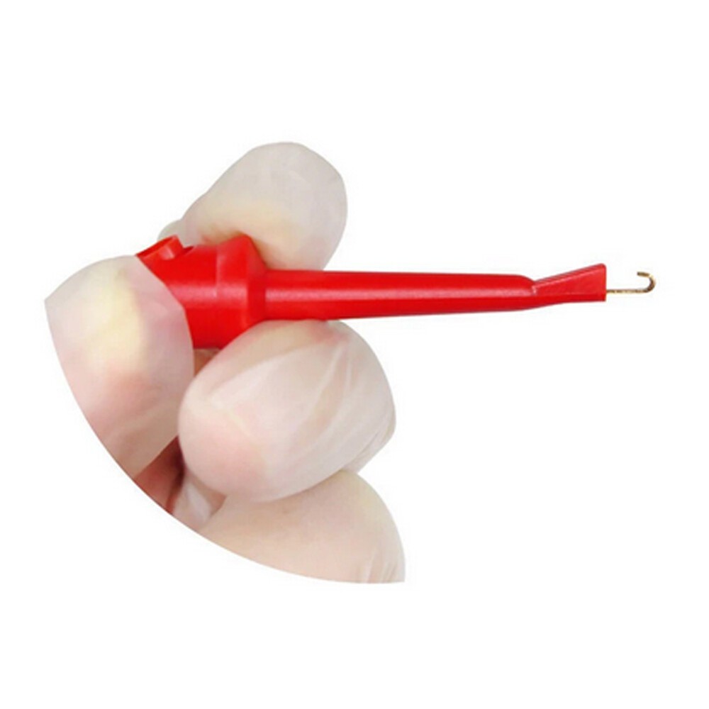 10PCS Mini Grabber Test Hook Clips Insulated for Electrical Testing Black & Red