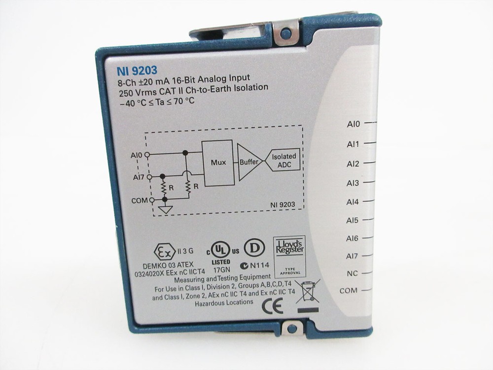 NATIONAL INSTRUMENTS NI 9203 cDAQ ANALOG CURRENT INPUT MODULE 192493E-01L