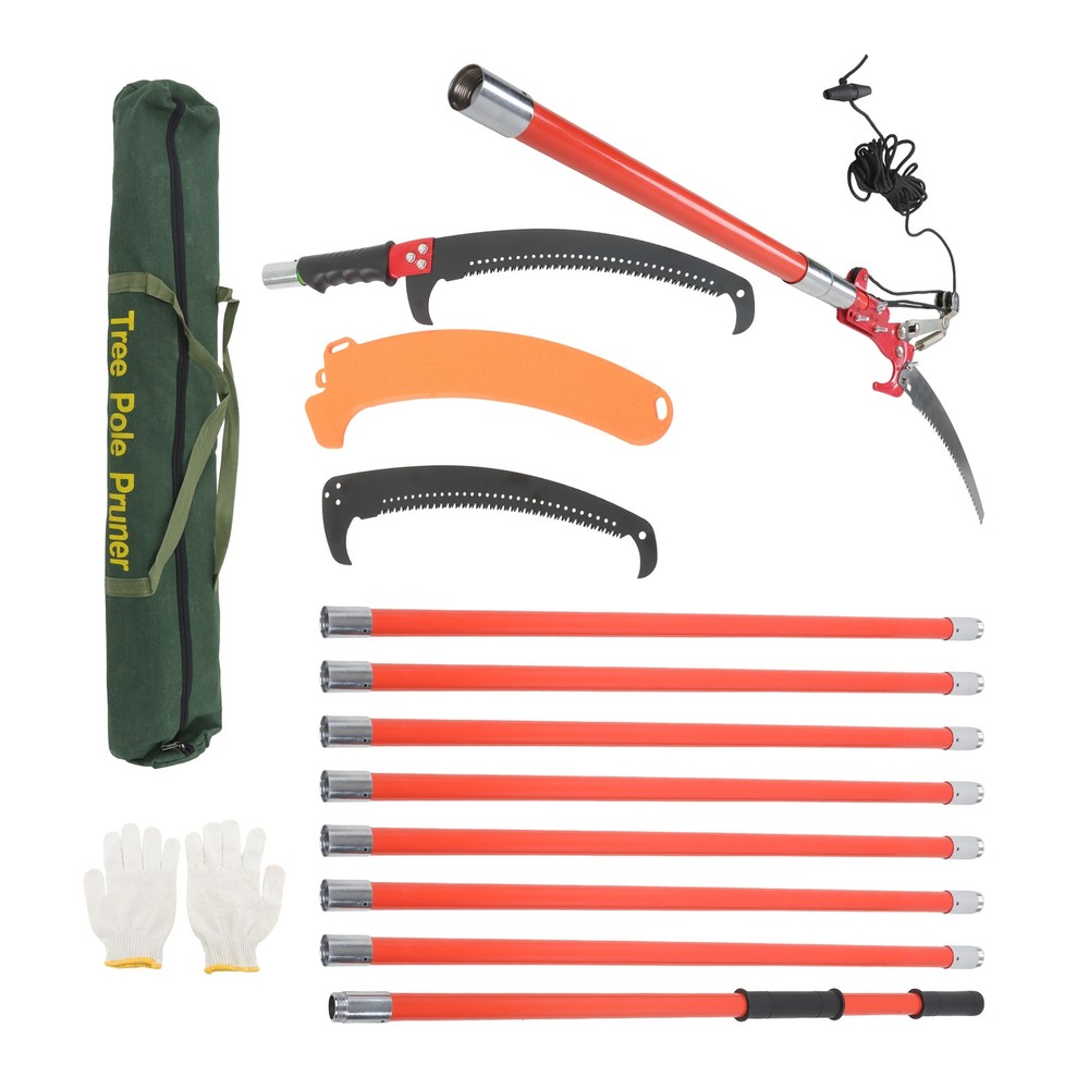 30ft Pruner Saw Combination Extendable Tree Trimmers Section 9 Orange New