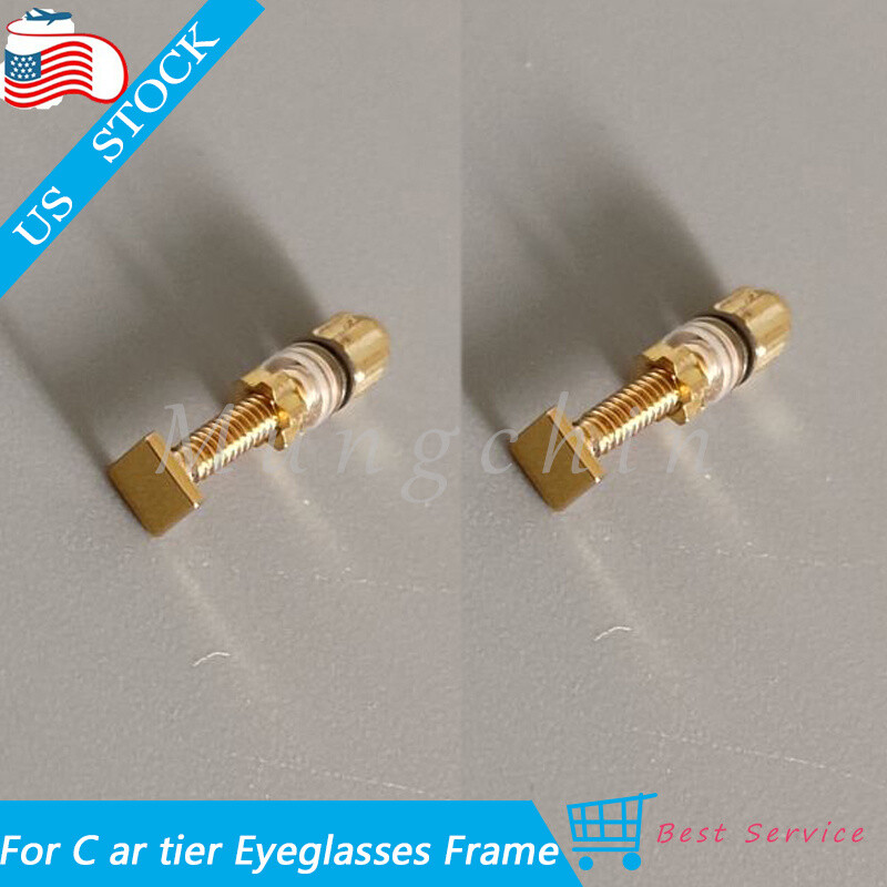 2* Replacement Square Screw Bolt For C ar tier Eyeglasses Frame Gold Size Small