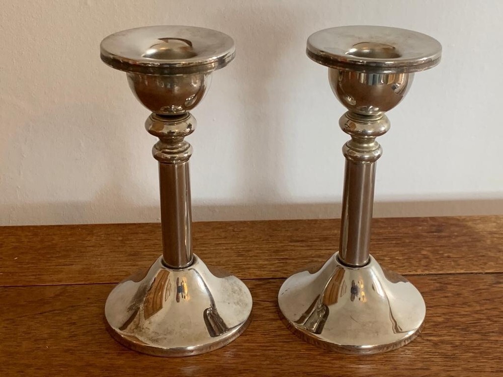 Vintage Silver Plated Classical Form Candlesticks - Wonderful Condition