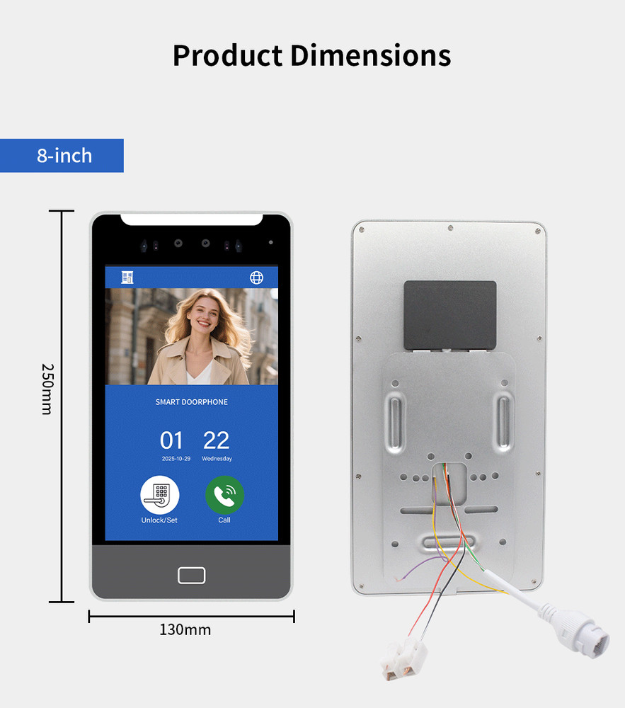 Expandable Video Intercom System for 1-32 Units,Face ID Access Control,Apartment