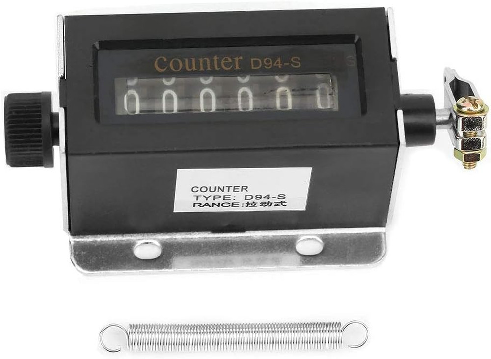 D94-S Mechanical Counter, 6 Digit Resettable Rotary Counter Mechanical Pulling S