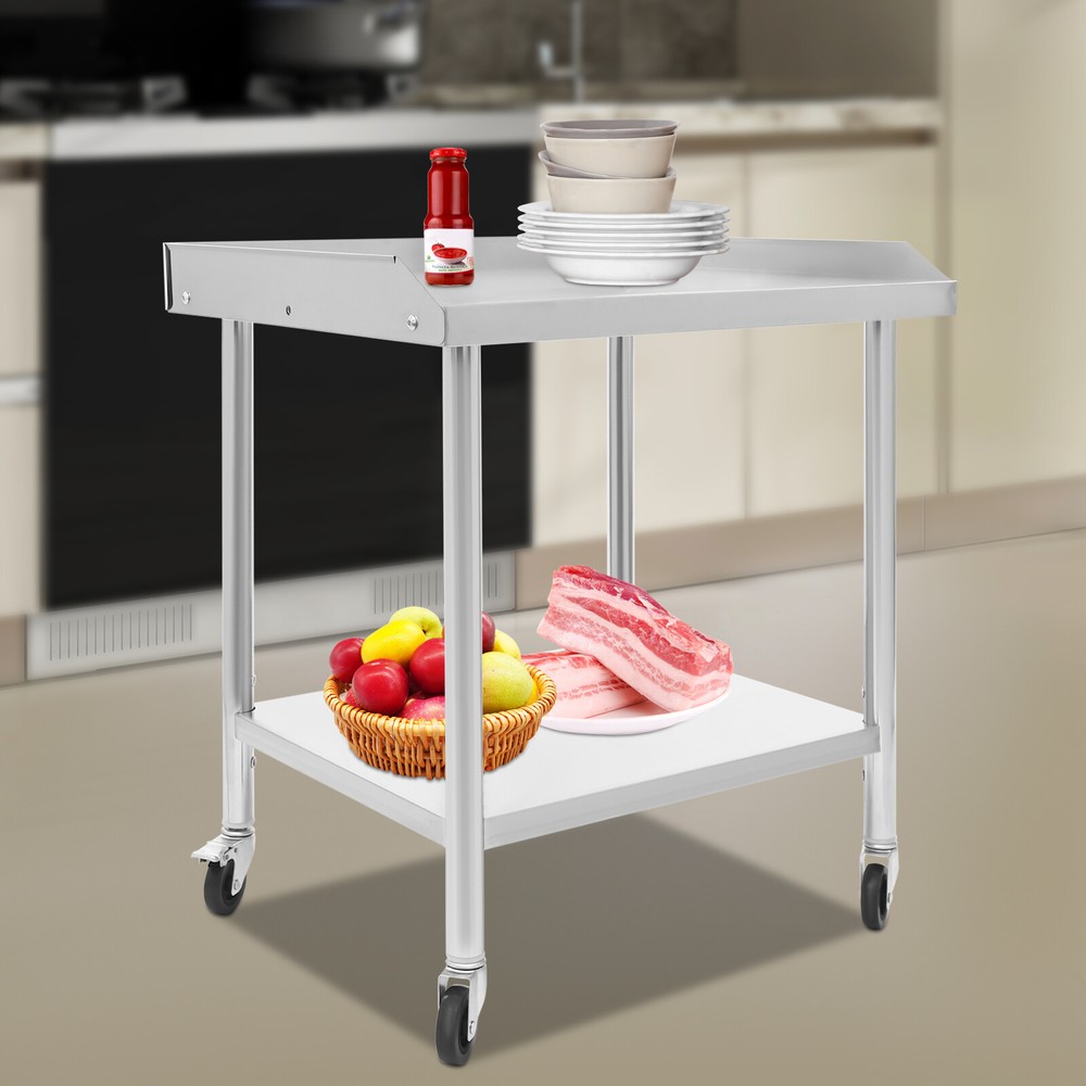 2-Layer Stainless Steel Work Table 500kg Working Bench Commercial Prep Table